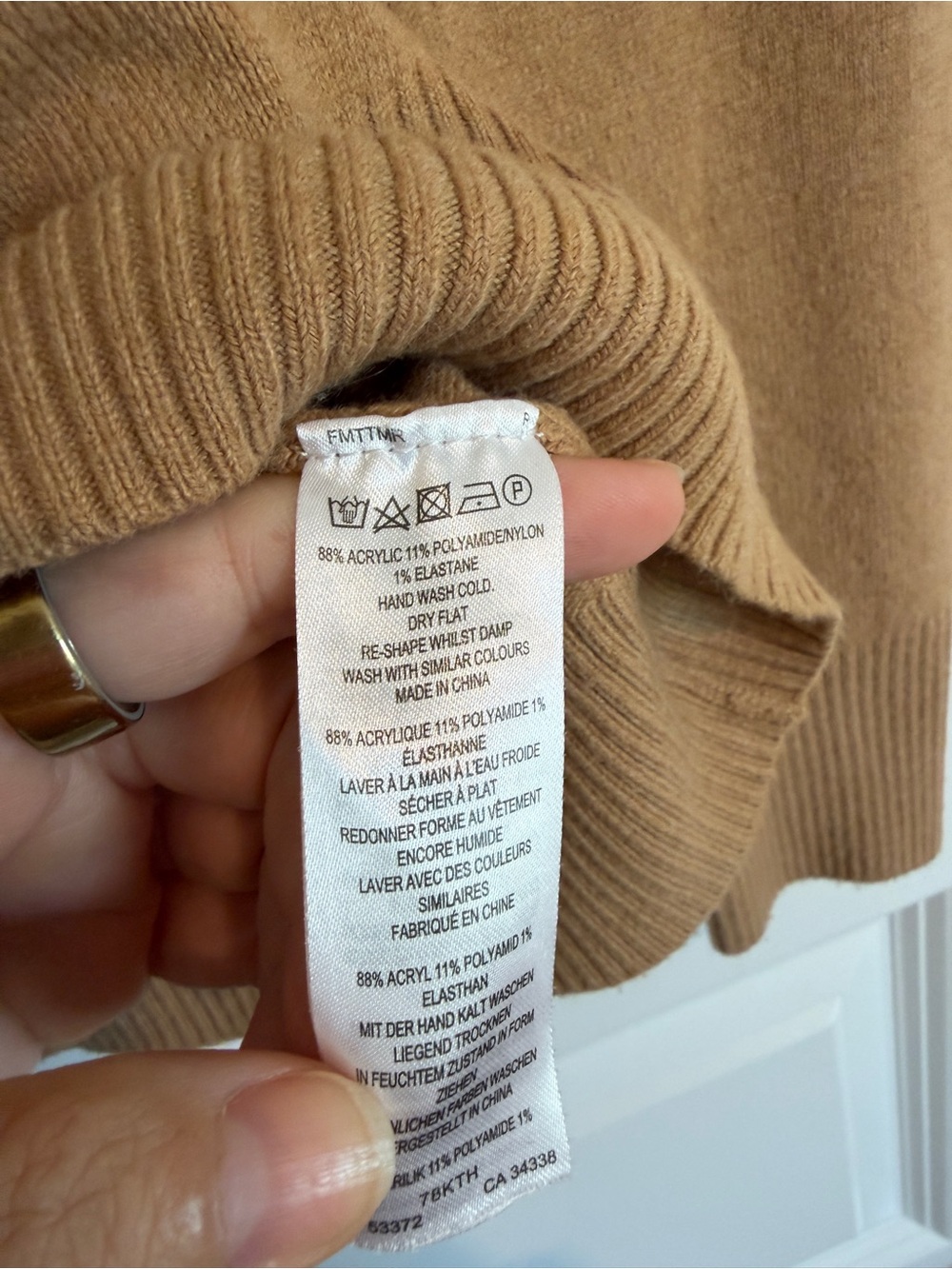 French Connection Camel Slim Turtleneck Sweater - Picture 4 of 4